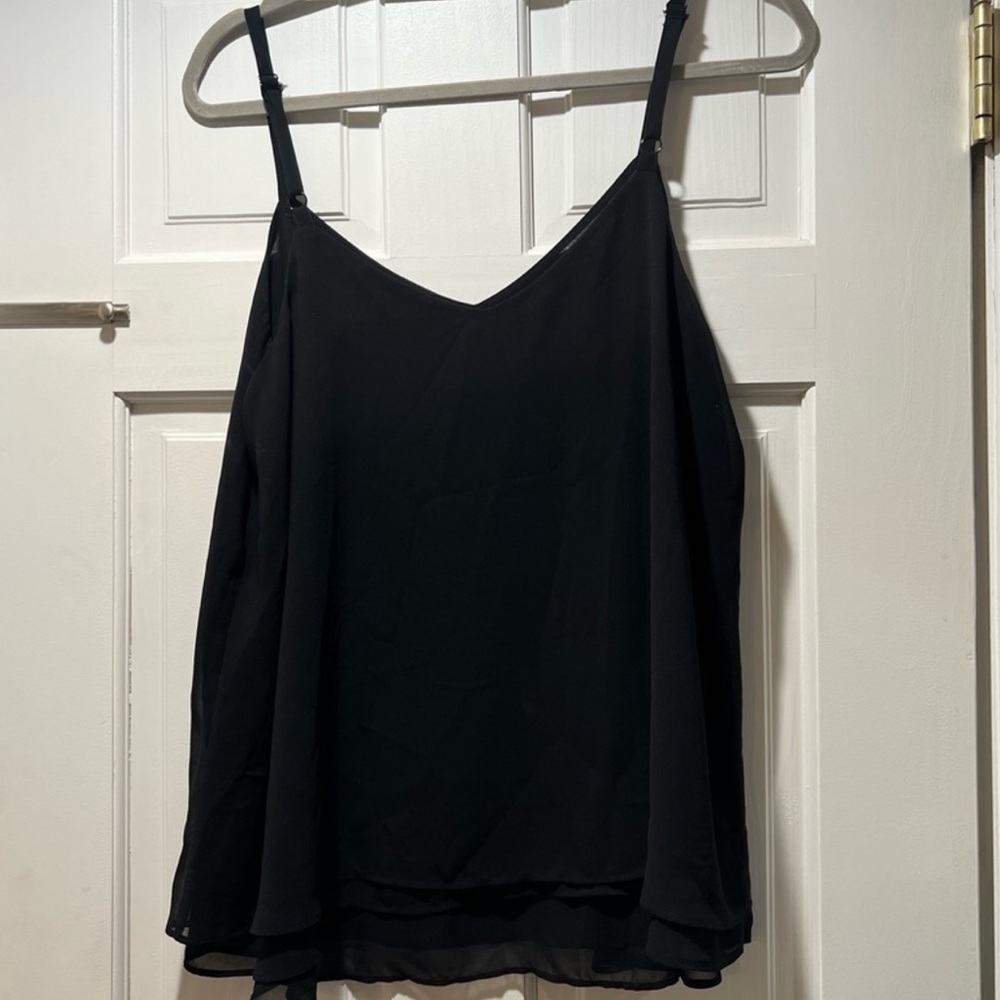 Torrid black chiffon flowy tank top size 00 large